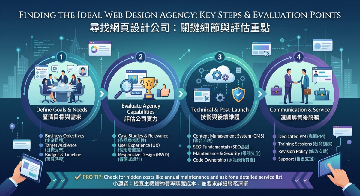 尋找網頁設計公司：關鍵細節與評估重點